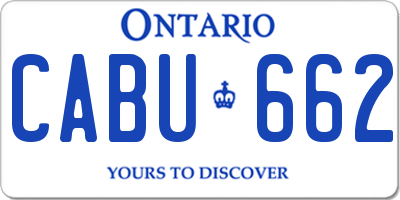 ON license plate CABU662