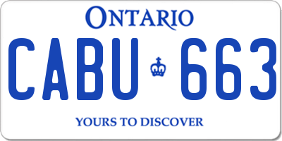 ON license plate CABU663