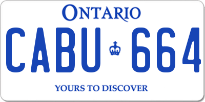 ON license plate CABU664