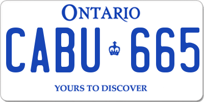 ON license plate CABU665