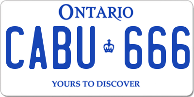 ON license plate CABU666