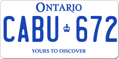 ON license plate CABU672