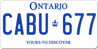 ON license plate CABU677