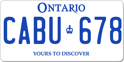 ON license plate CABU678