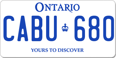 ON license plate CABU680