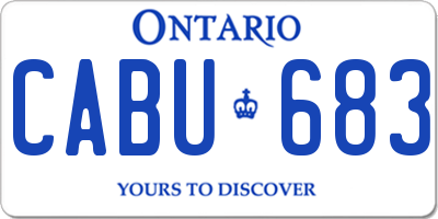 ON license plate CABU683