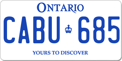 ON license plate CABU685