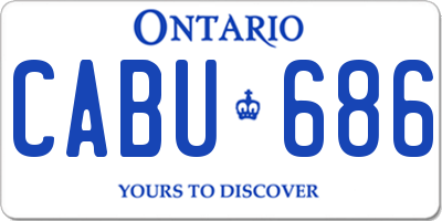 ON license plate CABU686