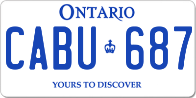 ON license plate CABU687