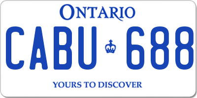 ON license plate CABU688