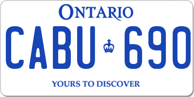 ON license plate CABU690