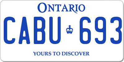 ON license plate CABU693