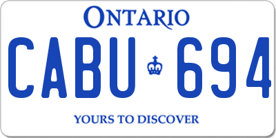 ON license plate CABU694