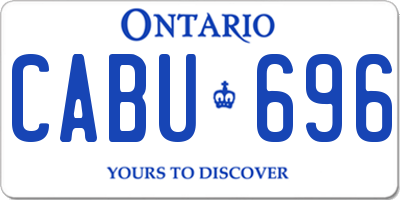 ON license plate CABU696