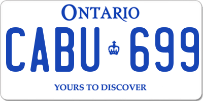 ON license plate CABU699