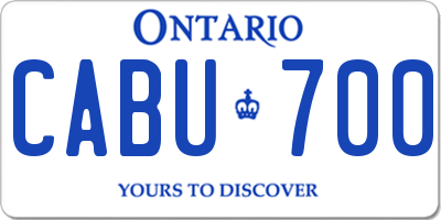 ON license plate CABU700