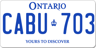 ON license plate CABU703