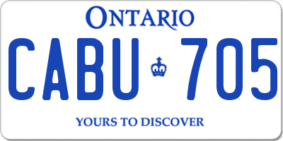 ON license plate CABU705