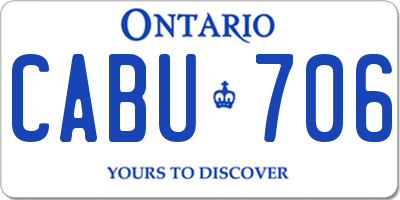 ON license plate CABU706