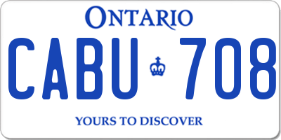 ON license plate CABU708