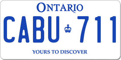 ON license plate CABU711