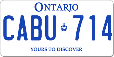 ON license plate CABU714