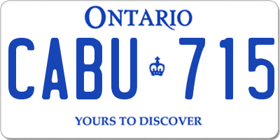 ON license plate CABU715