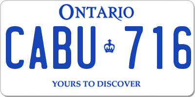 ON license plate CABU716