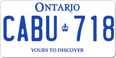 ON license plate CABU718