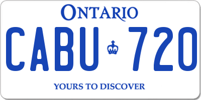 ON license plate CABU720