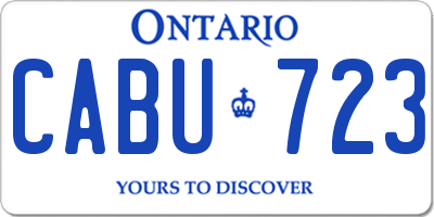 ON license plate CABU723