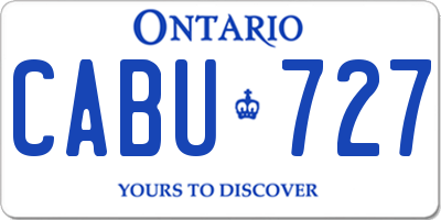 ON license plate CABU727