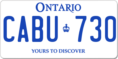 ON license plate CABU730