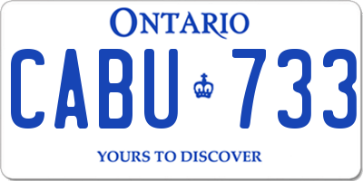 ON license plate CABU733