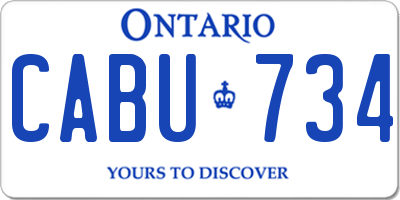 ON license plate CABU734