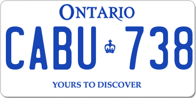 ON license plate CABU738