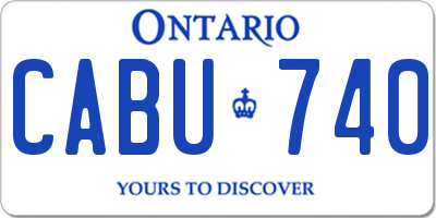 ON license plate CABU740