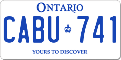 ON license plate CABU741