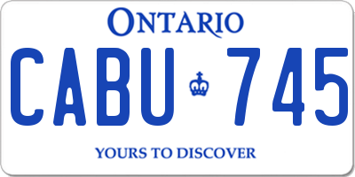 ON license plate CABU745