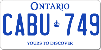 ON license plate CABU749