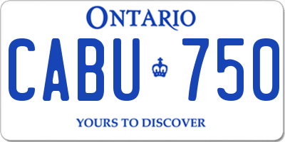 ON license plate CABU750