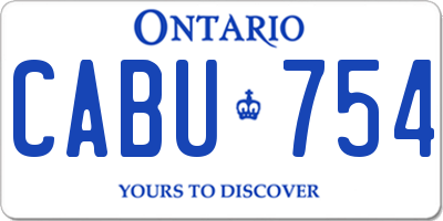 ON license plate CABU754