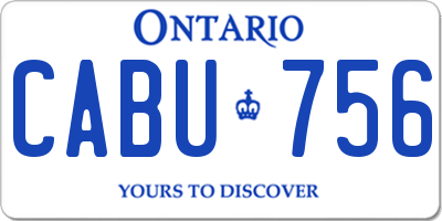 ON license plate CABU756