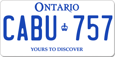 ON license plate CABU757