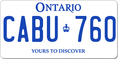 ON license plate CABU760