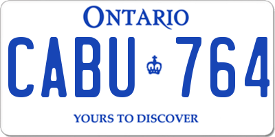 ON license plate CABU764