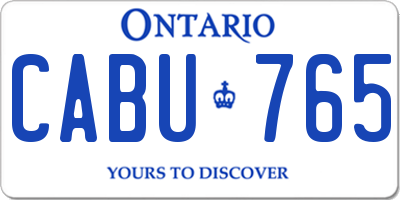 ON license plate CABU765