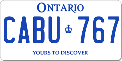 ON license plate CABU767