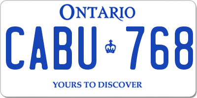 ON license plate CABU768