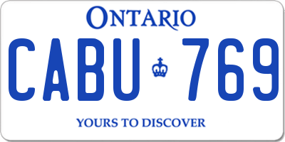 ON license plate CABU769